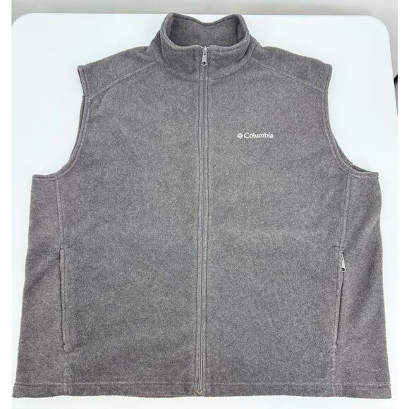 Columbia Full Zip Fleece Vest, Gray, Men's XXL - Picture 8 of 11